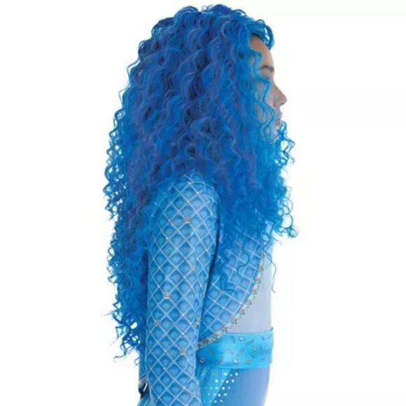 Disney Descendants 4 Chloe Kids Blue Curly Wig - Picture 2 of 5